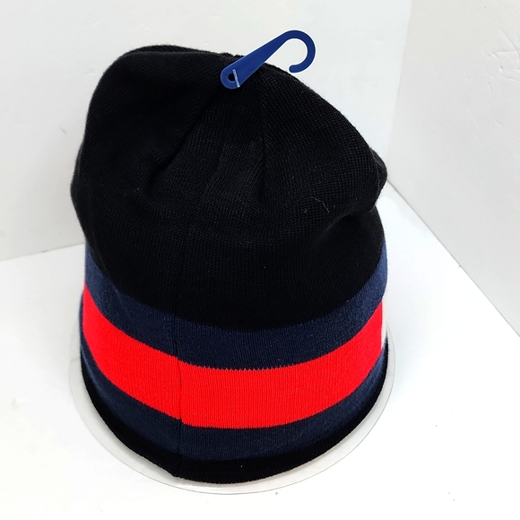 TOMMY HILFIGER HAT BEANIE , BLACK, UNISEX, REVERSIBLE - Picture 3 of 12